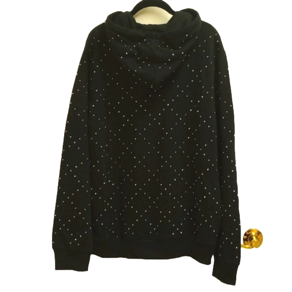 🆕 TRUE RELIGION BLACK HOODIE SWEATSHIRT WITH SILVER STUDS - Picture 6 of 10